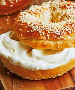 Bagel With Cream Cheese Paint By Number