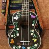 Black Floral Ukulele Paint By Number