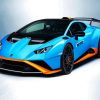 Blue Lamborghini Huracan paint by numbers