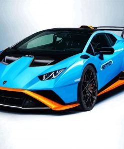 Blue Lamborghini Huracan paint by numbers