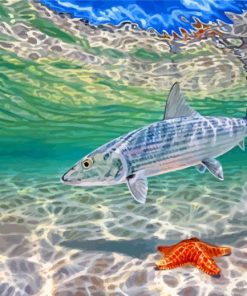 Bonefish Underwater Art paint by numbers