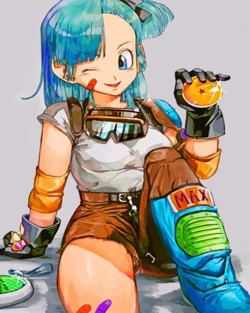 Bulma Dragon Ball paint by numbers