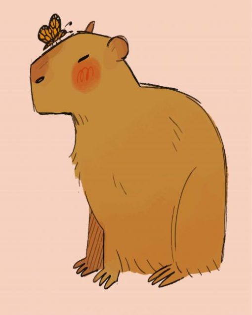 Capybara and Butterfly paint by numbers