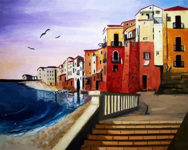 Cefalu Sicily Art paint by numbers