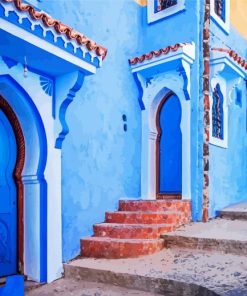 Chefchaouen Blue Houses paint by numbers