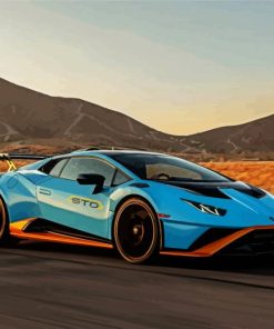 Cool Blue Lamborghini Huracan Car paint by numbers