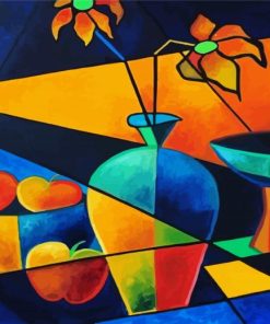 Cubism Flowers paint by numbers