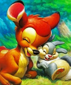 Cute Bambi and Thumper paint by numbers