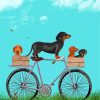 Dachshunds On Bicycle Paint By Number