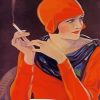 Deco Lady Smoking Paint By Number