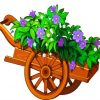 Floral Wheelbarrow paint by numbers