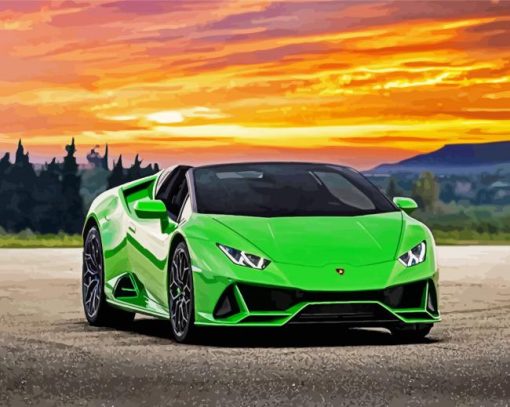 Green Lamborghini Huracan Paint By Number