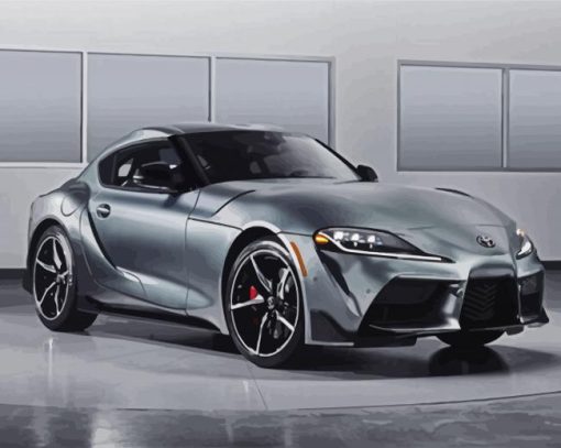 Grey Supra Sport Car Paint By Number