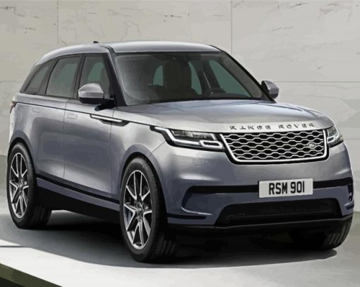 Grey Range Rover Velar paint by numbers