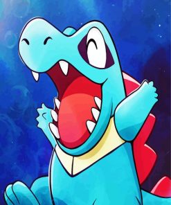 Happy Totodile Paint By Number