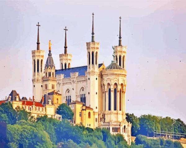 La Basilica de Notre Dame Lyon paint by numbers