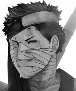 Monochrome Zabuza Momochi paint by numbers