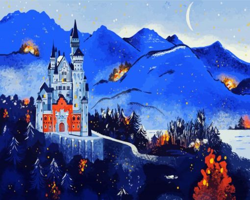 Neuschwanstein Castle In Bavaria Art paint by numbers