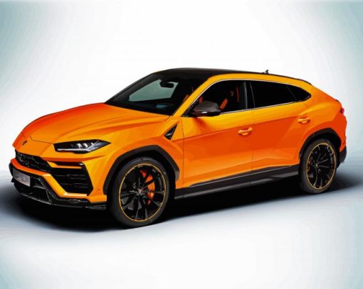 Orange Lamborghini Urus paint by numbers