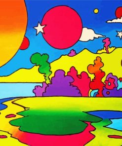 Peaceful Trippy Landscape paint by numbers