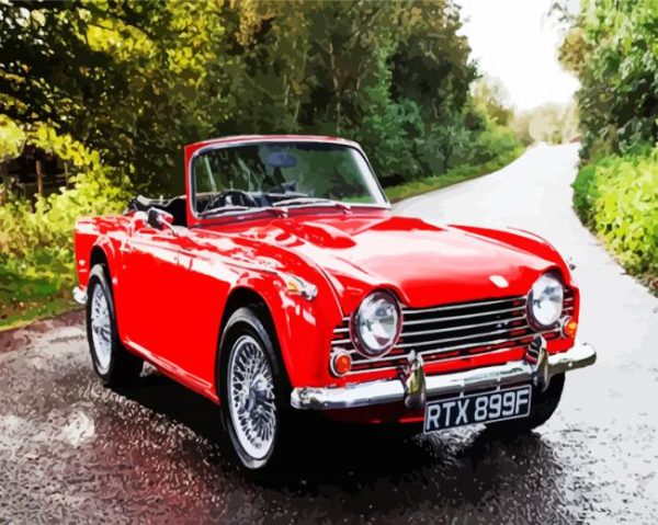 Red Triumph Car Paint By Number