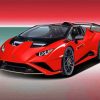 Red Lamborghini Huracan paint by numbers