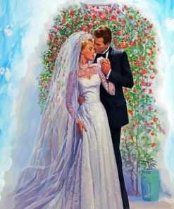 Romantic Bride and Groom paint by numbers