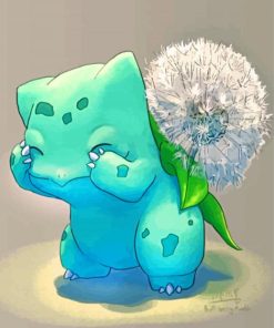 Shy Bulbasaur paint by numbers