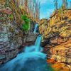 St Mary Falls Glacier National Park Montana Paint By Number