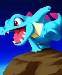 Totodile Pokemon Illustration paint by numbers