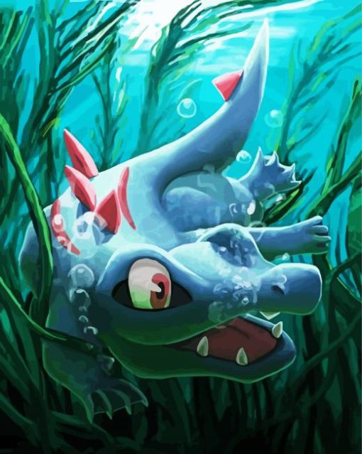 Totodile Pokemon paint by numbers