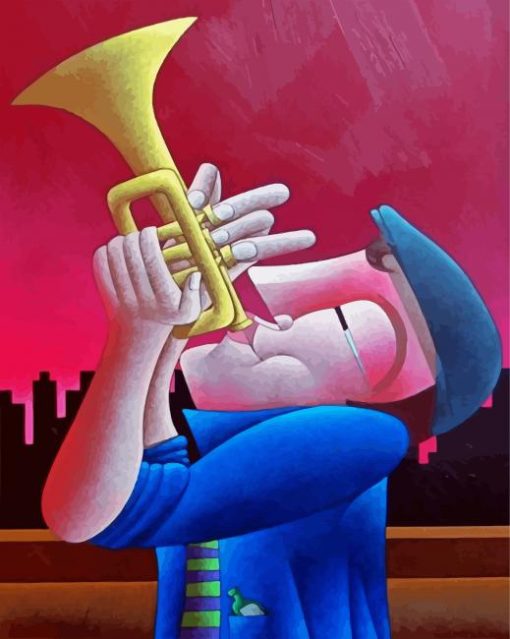 Trumpet Player Playing Jazz Paint By Number