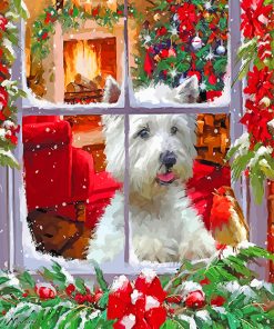 West Highland Terrier Christmas paint by numbers