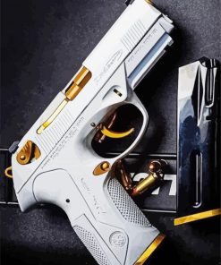 White Gun Weapon Paint By Number