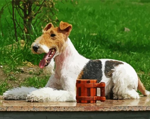 Wire Fox Terrier Dog paint by numbers