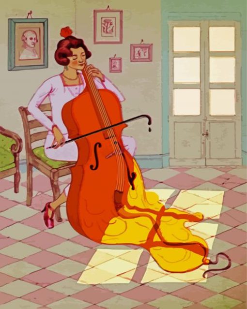 Woman Playing Cello paint by numbers