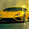 Yellow Lamborghini Huracan paint by numbers