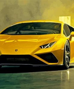 Yellow Lamborghini Huracan paint by numbers