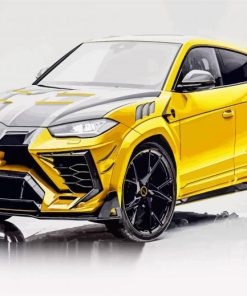 Yellow Lamborghini Urus paint by numbers