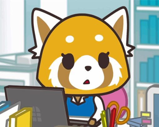 Aggretsuko On Computer Paint By Number