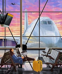 Girl At Airport Paint By Number