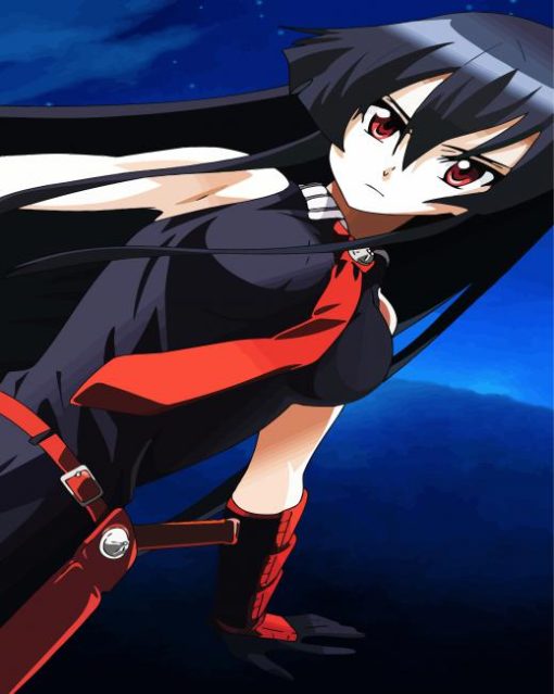 Akame Anime Girl paint by numbers