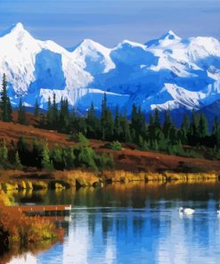 Alaska Denali Snowy Mountains paint by numbers