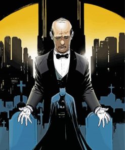 Alfred Pennyworth and Batman paint by numbers