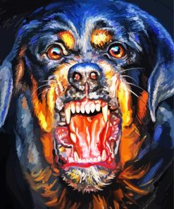 Angry Rottweiler Dog Paint By Number