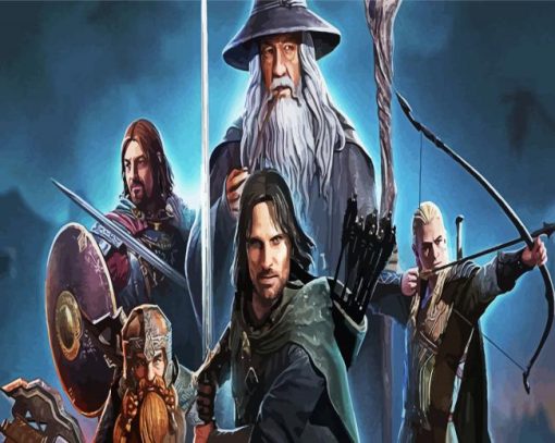 Aragorn and Characters of Lord of The Ring Art paint by numbers