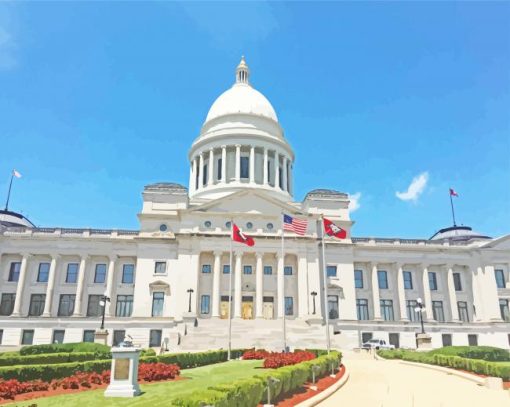 Arkansas State Capitol Building Paint By Number