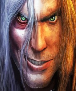 Arthas Menethil Half Evil Face paint by numbers