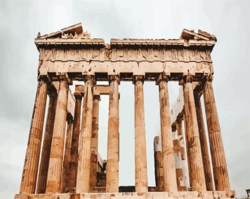 Athens Parthenon Monument paint by numbers