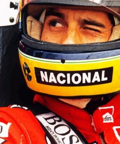 Ayrton Senna Wearing A Helmet Paint By Number